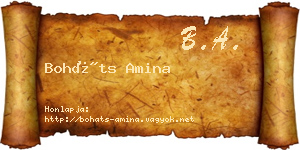 Boháts Amina névjegykártya